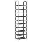 vidaXL Schuhregal 10-stöckig Schwarz 44x28x180 cm Vliesstoff