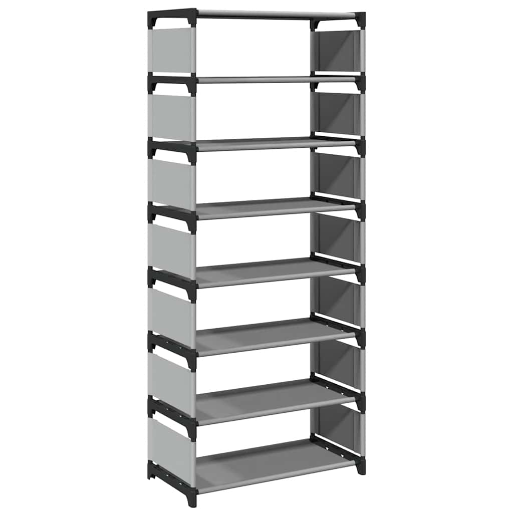 vidaXL Schuhregal 8 Ebenen Grau 54x28x124 cm Vliesstoff