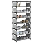 vidaXL Schuhregal 8 Ebenen Grau 54x28x124 cm Vliesstoff