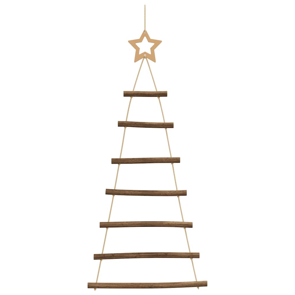 vidaXL Hängende Weihnachtsbäume mit Spitzensternen 2 Stk. 42x90 cm Naturzweig