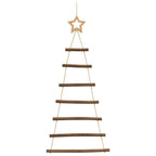 vidaXL Hängende Weihnachtsbäume mit Spitzensternen 2 Stk. 42x90 cm Naturzweig