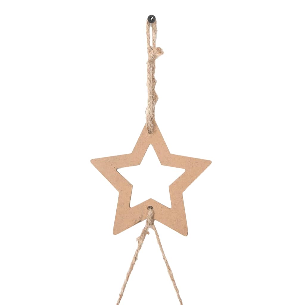 vidaXL Hängende Weihnachtsbäume mit Spitzensternen 2 Stk. 42x90 cm Naturzweig