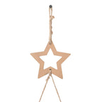 vidaXL Hängende Weihnachtsbäume mit Spitzensternen 2 Stk. 42x90 cm Naturzweig