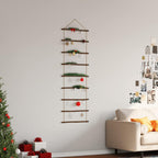 vidaXL Wanddekoration in Leiterform 50x150 cm Natürlicher Zweig