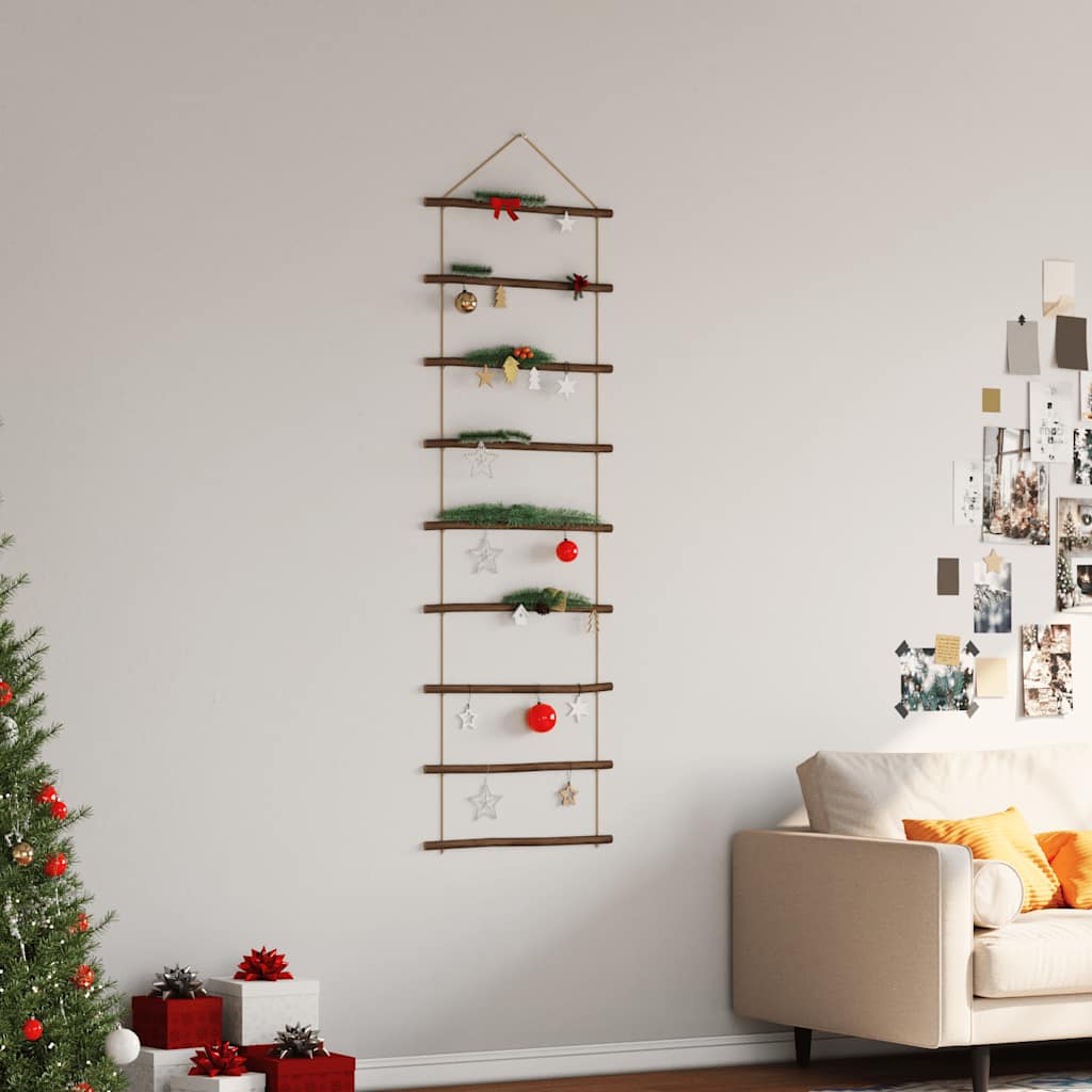 vidaXL Wanddekoration in Leiterform 50x150 cm Natürlicher Zweig