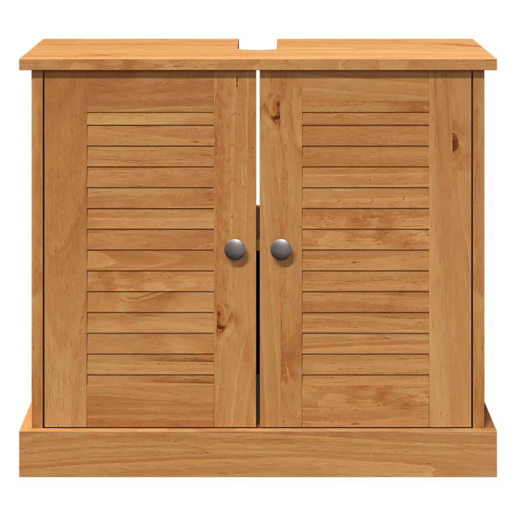 vidaXL Waschbeckenunterschrank mit Regal VIGO Braun und Honigbraun