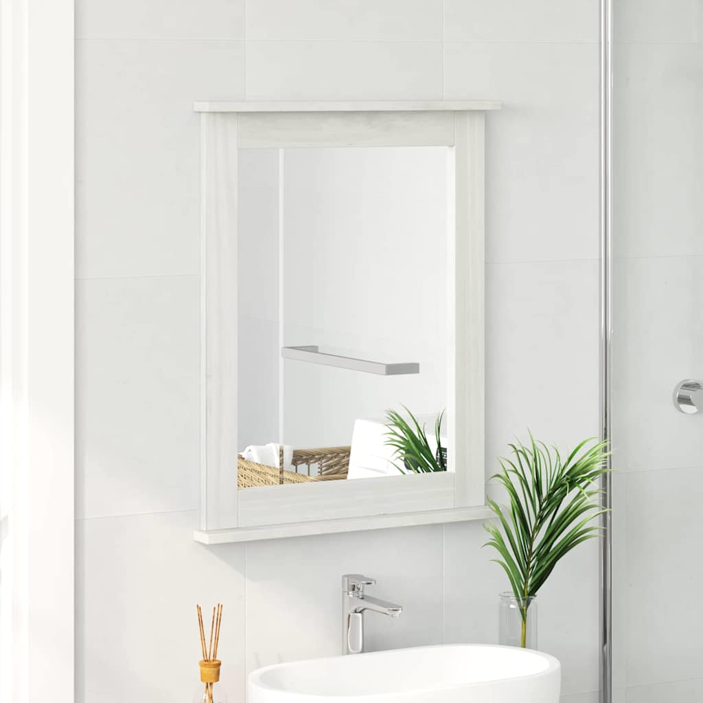 vidaXL Spiegel VIGO Antik Weiß 55,5 x 5 x 70 cm Massivholz Kiefer