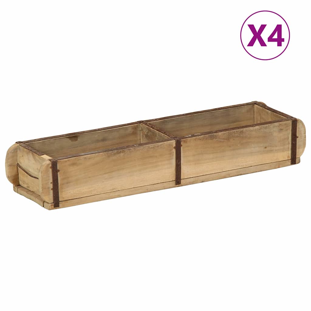 vidaXL Tablett 4 pcs Braun 30 x 15 x 9 cm Massives upgecyceltes Holz