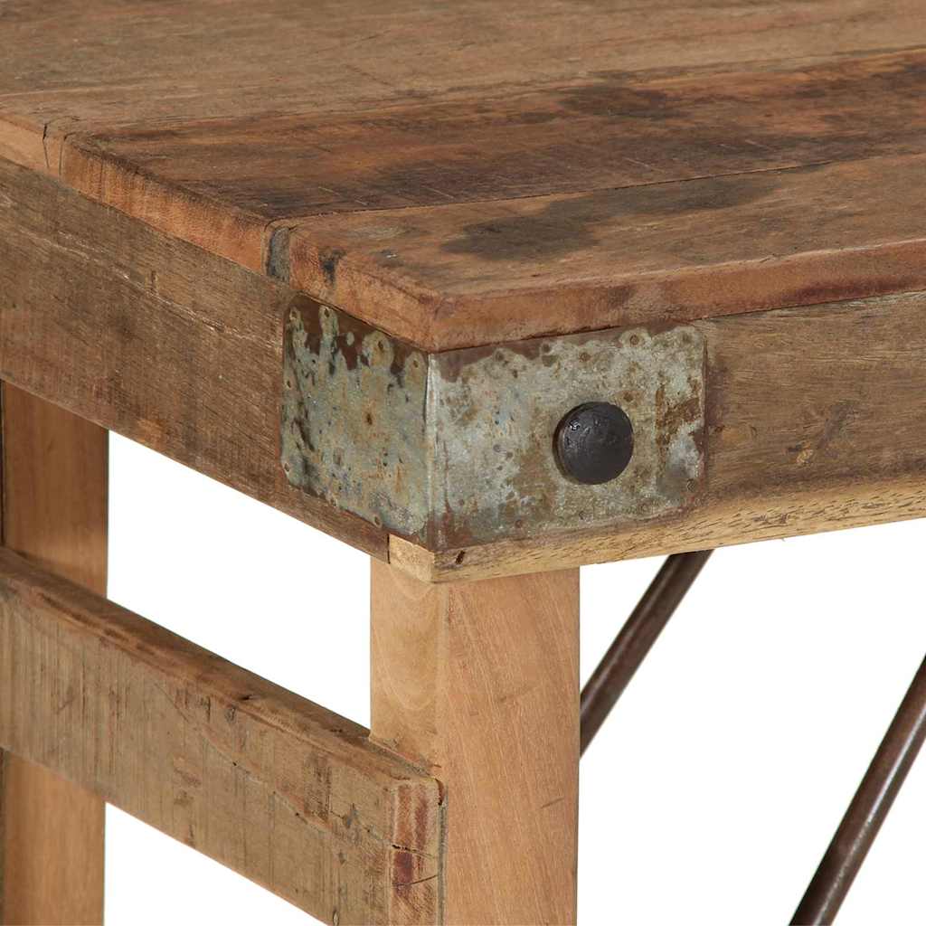 vidaXL Beistelltisch Braun 110 x 35 x 76 cm Massives upgecyceltes Holz