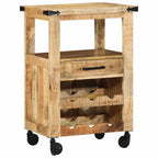 vidaXL Küchentrolley Braun 55 x 40 x 80 cm Massivholz Mango