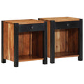 vidaXL Nachttisch 2 pcs Braun 40 x 35 x 50 cm Massivholz Akazie