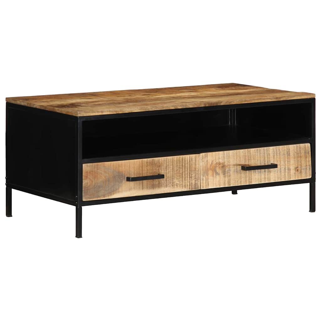 vidaXL Couchtisch Braun 90 x 50 x 40 cm Massives Mango Holz und Metall