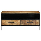vidaXL Couchtisch Braun 90 x 50 x 40 cm Massives Mango Holz und Metall