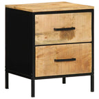 vidaXL Nachttisch Braun und Schwarz 40 x 35 x 50 cm Massivholz Mango