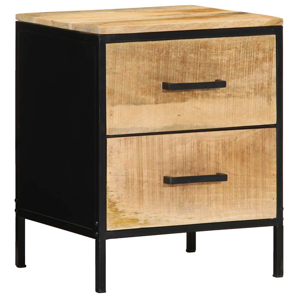 vidaXL Nachttisch Braun und Schwarz 40 x 35 x 50 cm Massivholz Mango