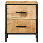 vidaXL Nachttisch Braun und Schwarz 40 x 35 x 50 cm Massivholz Mango