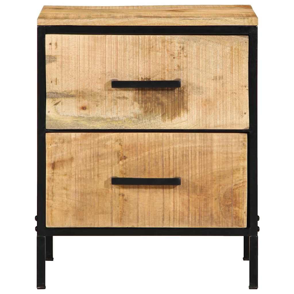 vidaXL Nachttisch Braun und Schwarz 40 x 35 x 50 cm Massivholz Mango