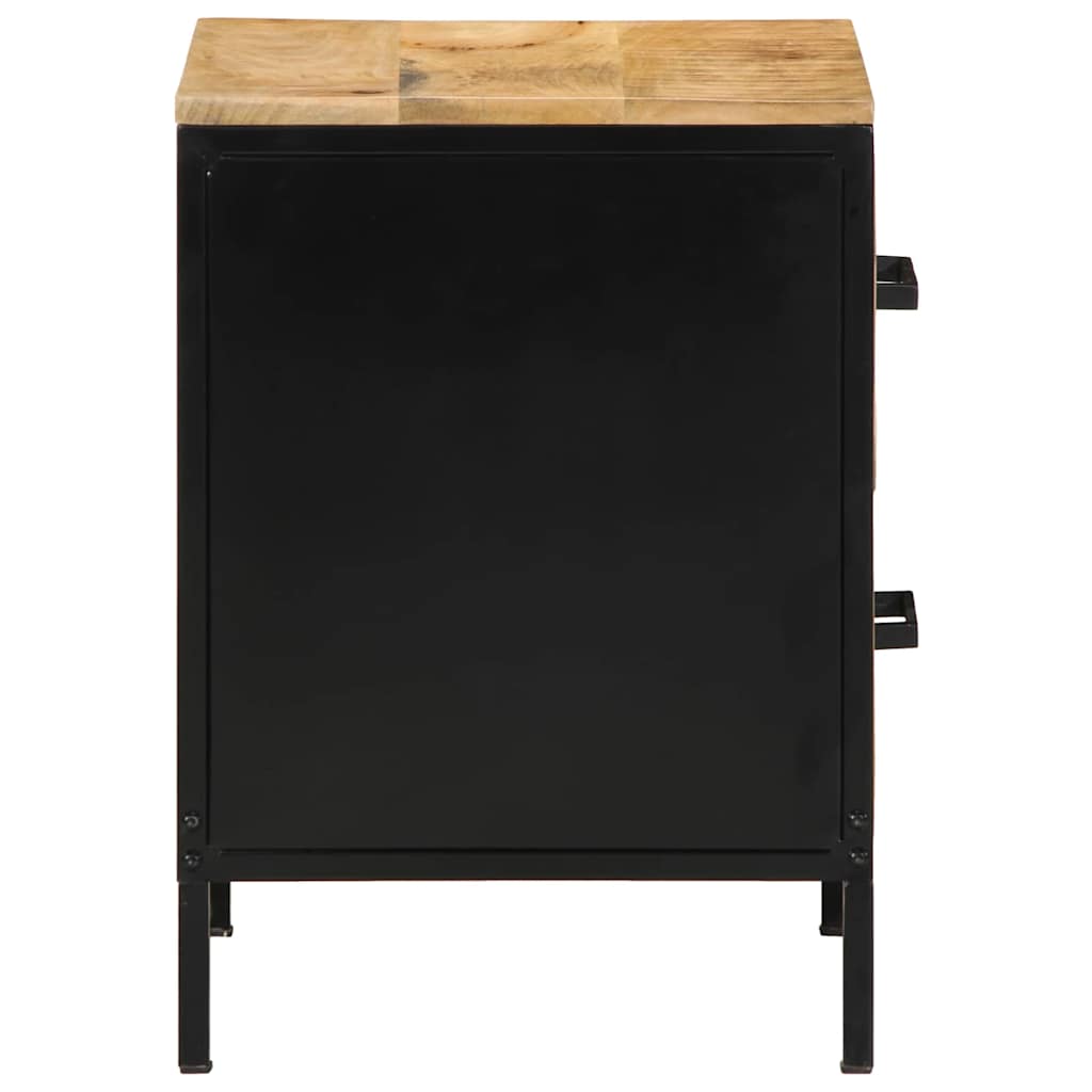 vidaXL Nachttisch Braun und Schwarz 40 x 35 x 50 cm Massivholz Mango