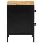 vidaXL Nachttisch Braun und Schwarz 40 x 35 x 50 cm Massivholz Mango