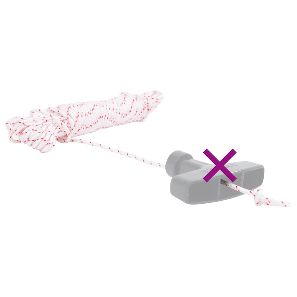 vidaXL Starterseil Weiß und Rot Ø3 mm 10 m Nylon