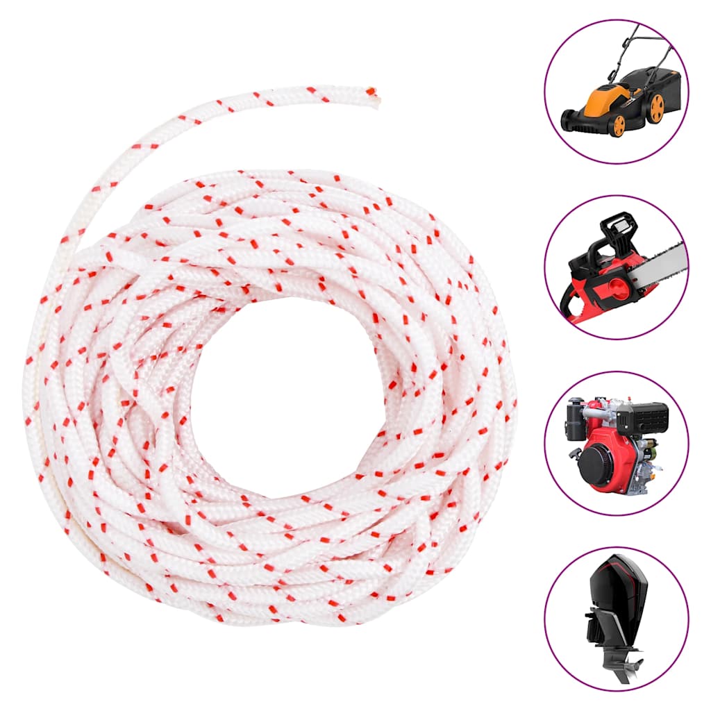 vidaXL Starterseil Weiß und Rot Ø4 mm 10 m Nylon
