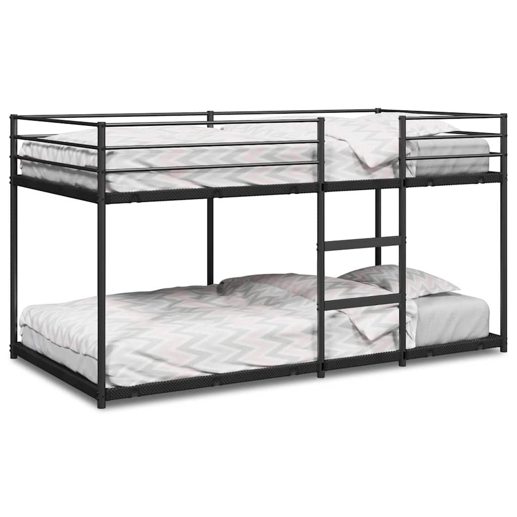 vidaXL Etagenbett ohne Matratze Schwarz 90x200 cm Stahl