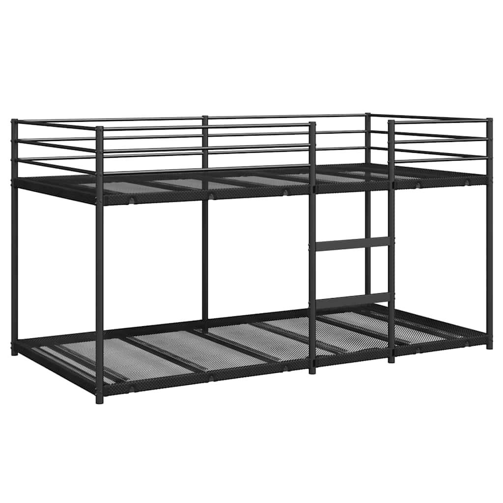 vidaXL Etagenbett ohne Matratze Schwarz 90x200 cm Stahl