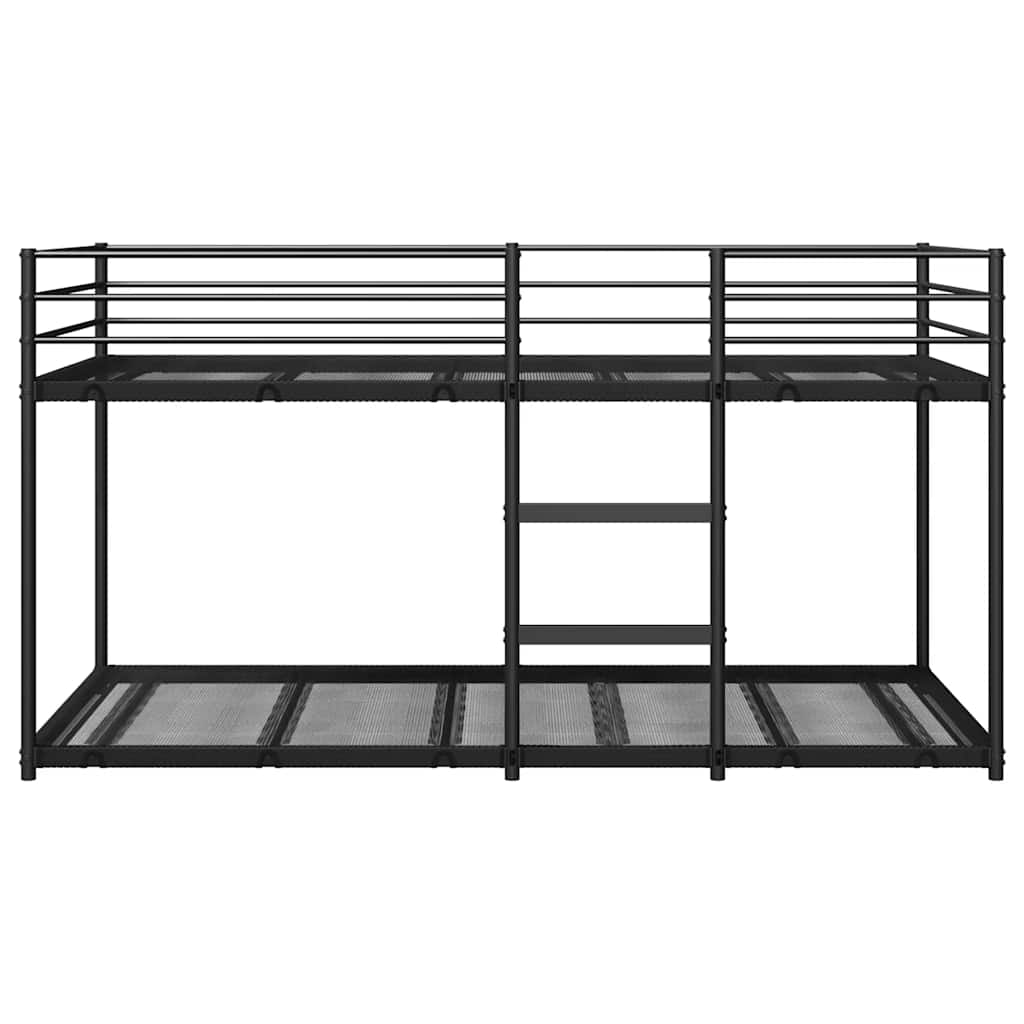 vidaXL Etagenbett ohne Matratze Schwarz 90x200 cm Stahl