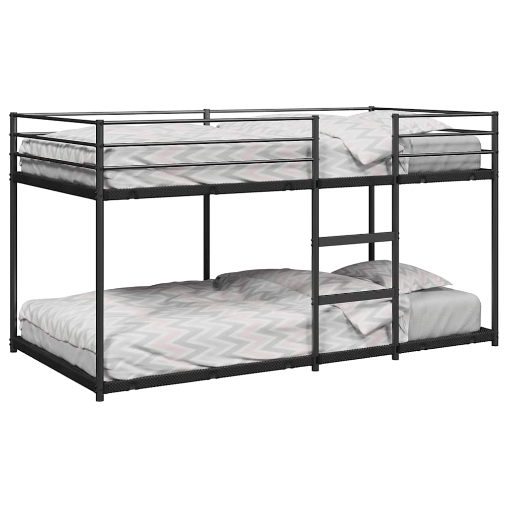 vidaXL Etagenbett ohne Matratze Schwarz 90x200 cm Stahl