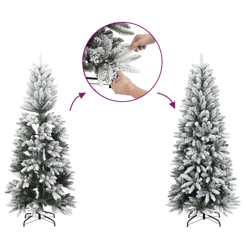 vidaXL Künstlicher Weihnachtsbaum mit Schnee 150 LEDs 120 cm