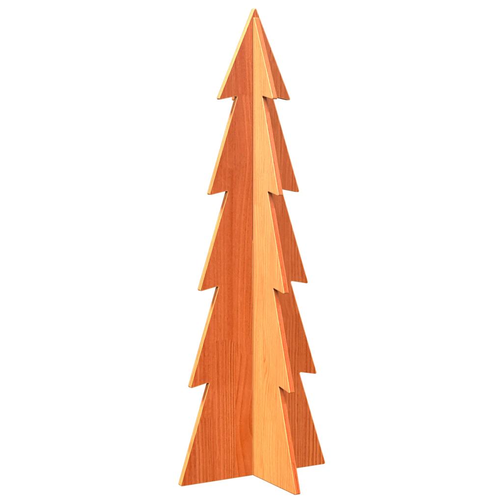 vidaXL Weihnachtsbaum zum Schmücken Wachsbraun 112cm Massivholz Kiefer