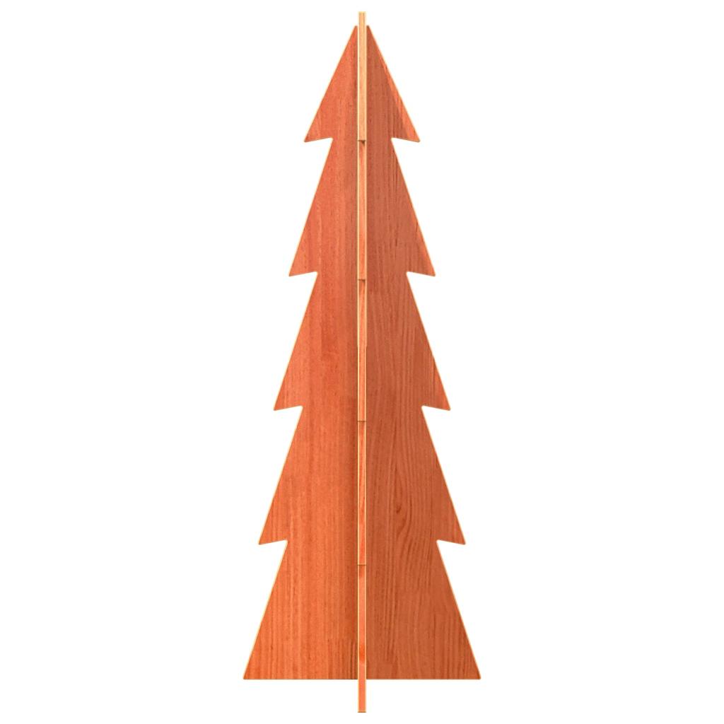 vidaXL Weihnachtsbaum zum Schmücken Wachsbraun 112cm Massivholz Kiefer