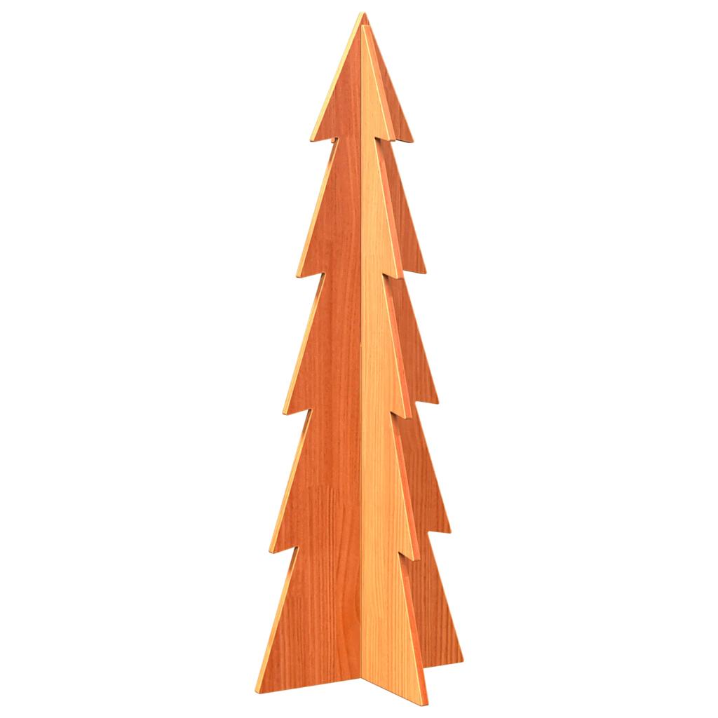 vidaXL Weihnachtsbaum zum Schmücken Wachsbraun 112cm Massivholz Kiefer
