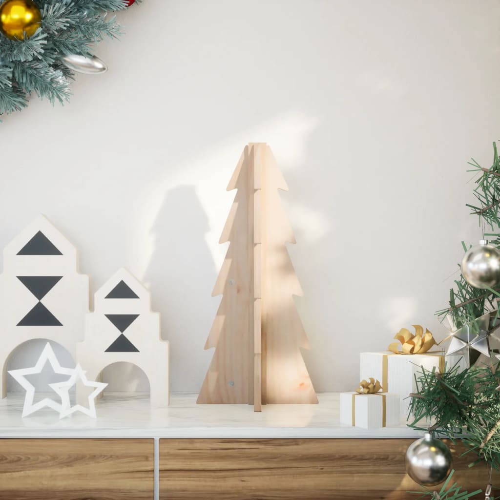 vidaXL Weihnachtsbaum Holz zum Schmücken 80 cm Massivholz Kiefer