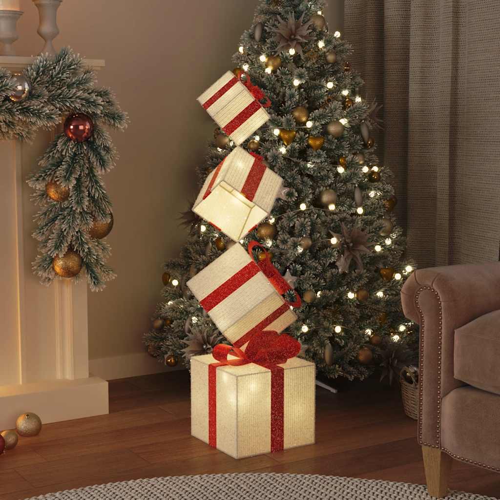 vidaXL Weihnachtsdekoration Geschenkbox 80 LEDs Warmweiß