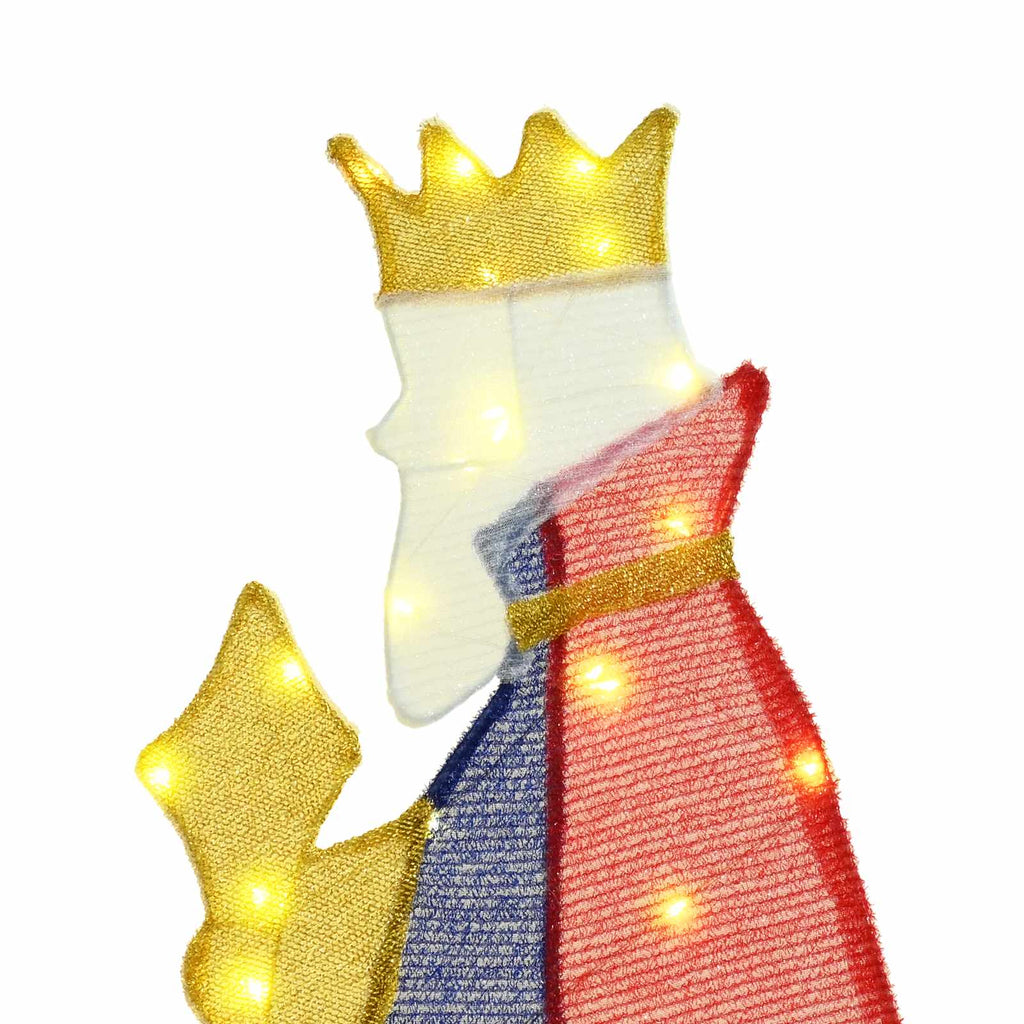 vidaXL 3 weise Männer Weihnachtsbeleuchtung 3 pcs Warmes Weiß 105 cm