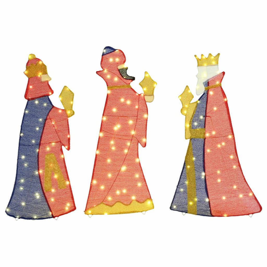vidaXL 3 weise Männer Weihnachtsbeleuchtung 3 pcs Warmes Weiß 105 cm
