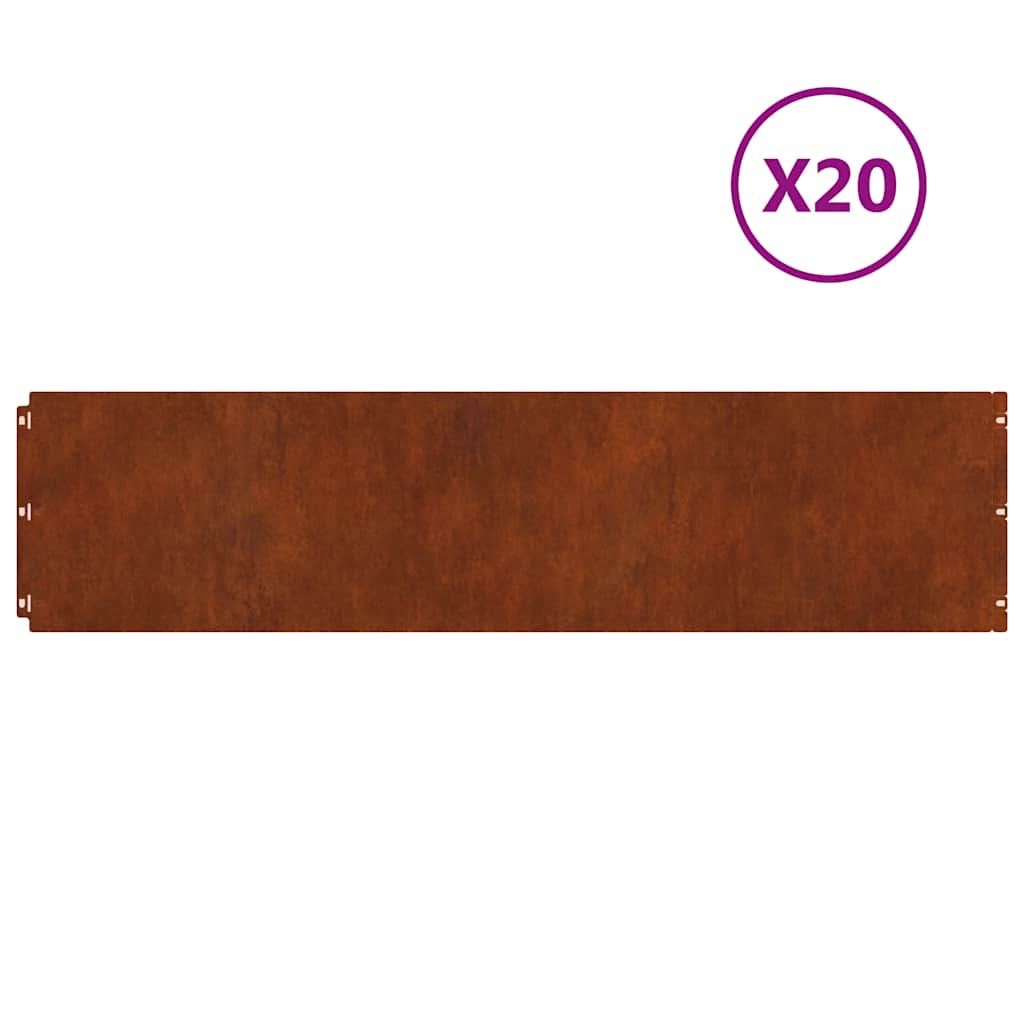 vidaXL Rasenkanten 20 Stk. 25x103 cm Flexibel Wetterfester Stahl