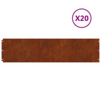 vidaXL Rasenkanten 20 Stk. 25x103 cm Flexibel Wetterfester Stahl