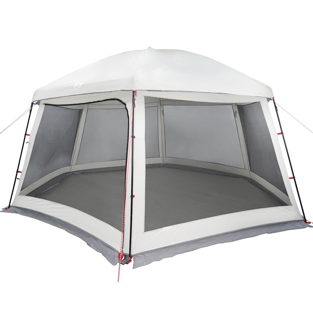 vidaXL Poolzelt mit abnehmbarem Überzelt Netzwänden Grau 512x458cm