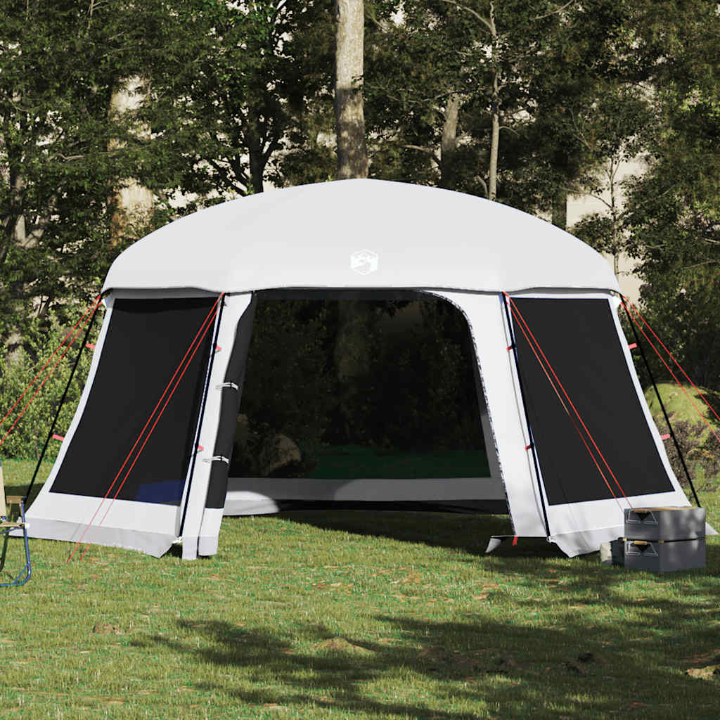 vidaXL Poolzelt mit abnehmbarem Überzelt Netzwänden Grau 512x458cm