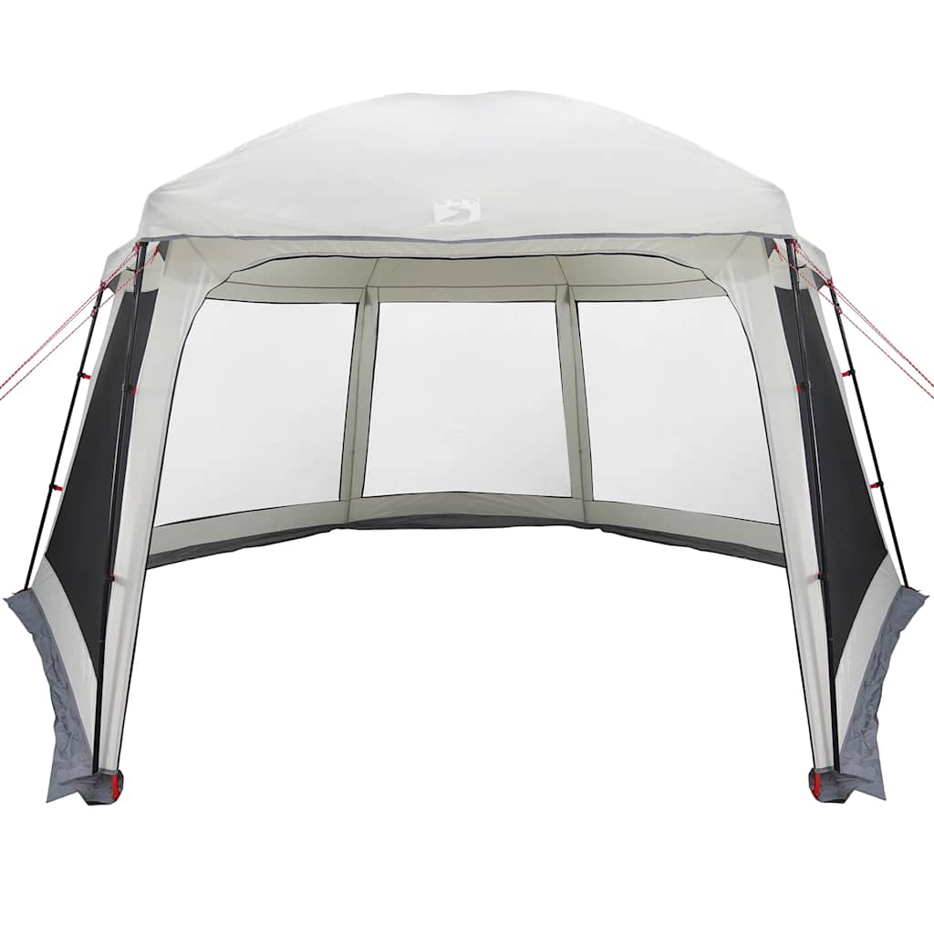 vidaXL Poolzelt mit abnehmbarem Überzelt Netzwänden Grau 512x458cm