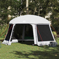 vidaXL Poolzelt mit abnehmbarem Überzelt Netzwänden Grau 512x458cm