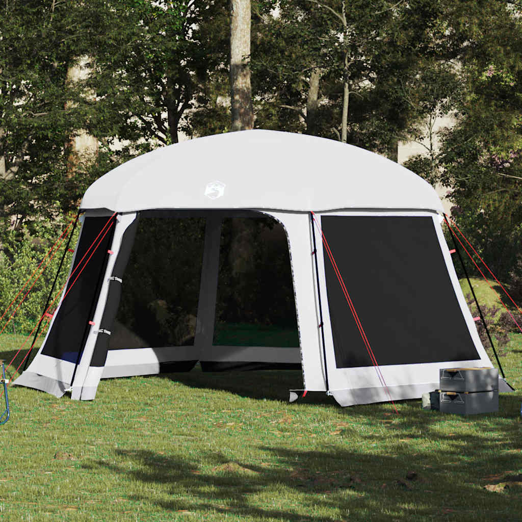 vidaXL Poolzelt mit abnehmbarem Überzelt Netzwänden Grau 512x458cm