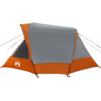 vidaXL Campingzelt 4 Personen Grau und Orange Wasserdicht