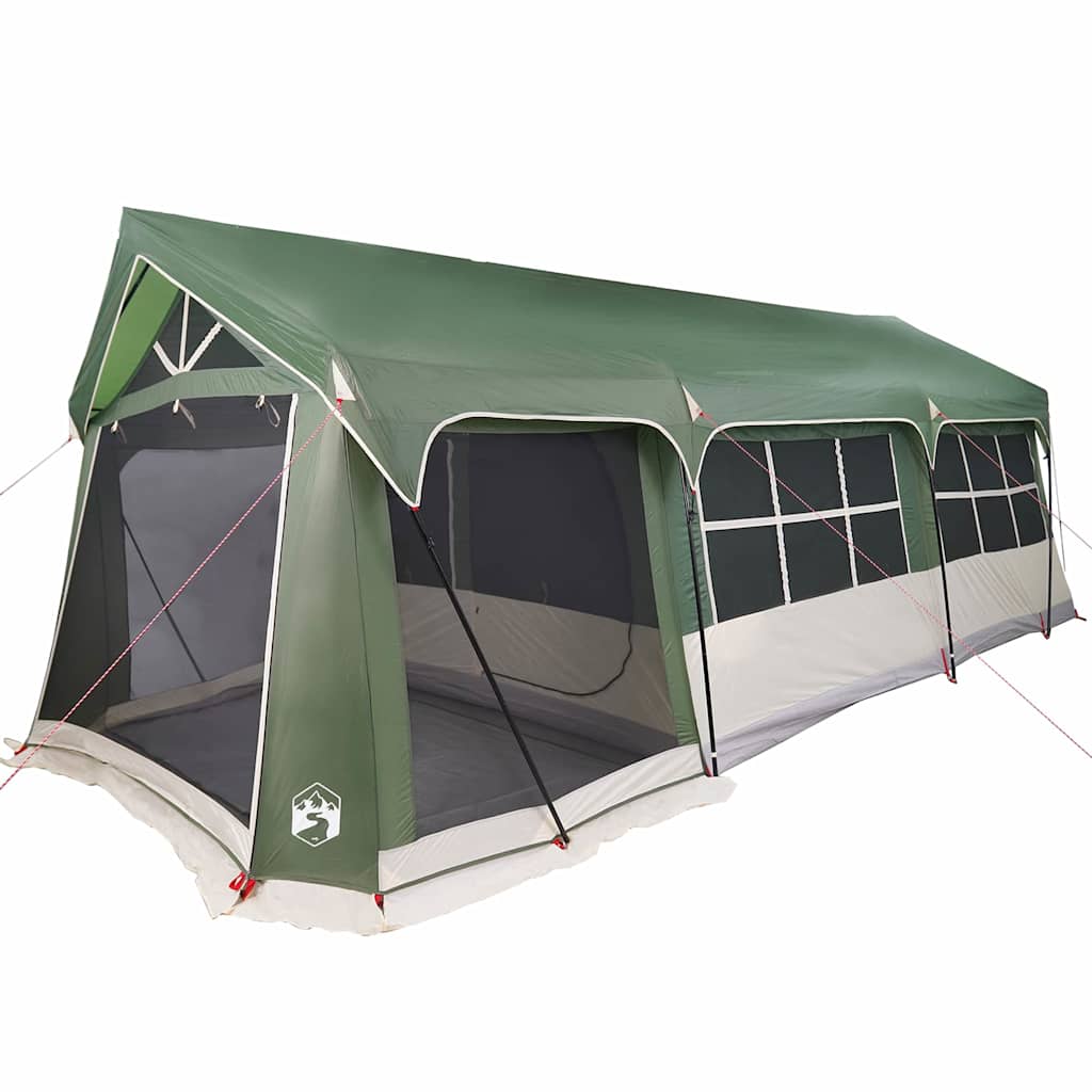 vidaXL Familienzelt Grün und Weiß 620 x 322 x 240 cm Polyester