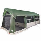 vidaXL Familienzelt Grün und Weiß 620 x 322 x 240 cm Polyester
