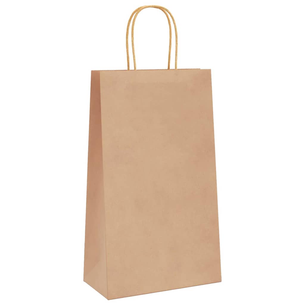 vidaXL Papiertragetaschen 50 Stk. mit Henkeln Braun 21x11x36 cm