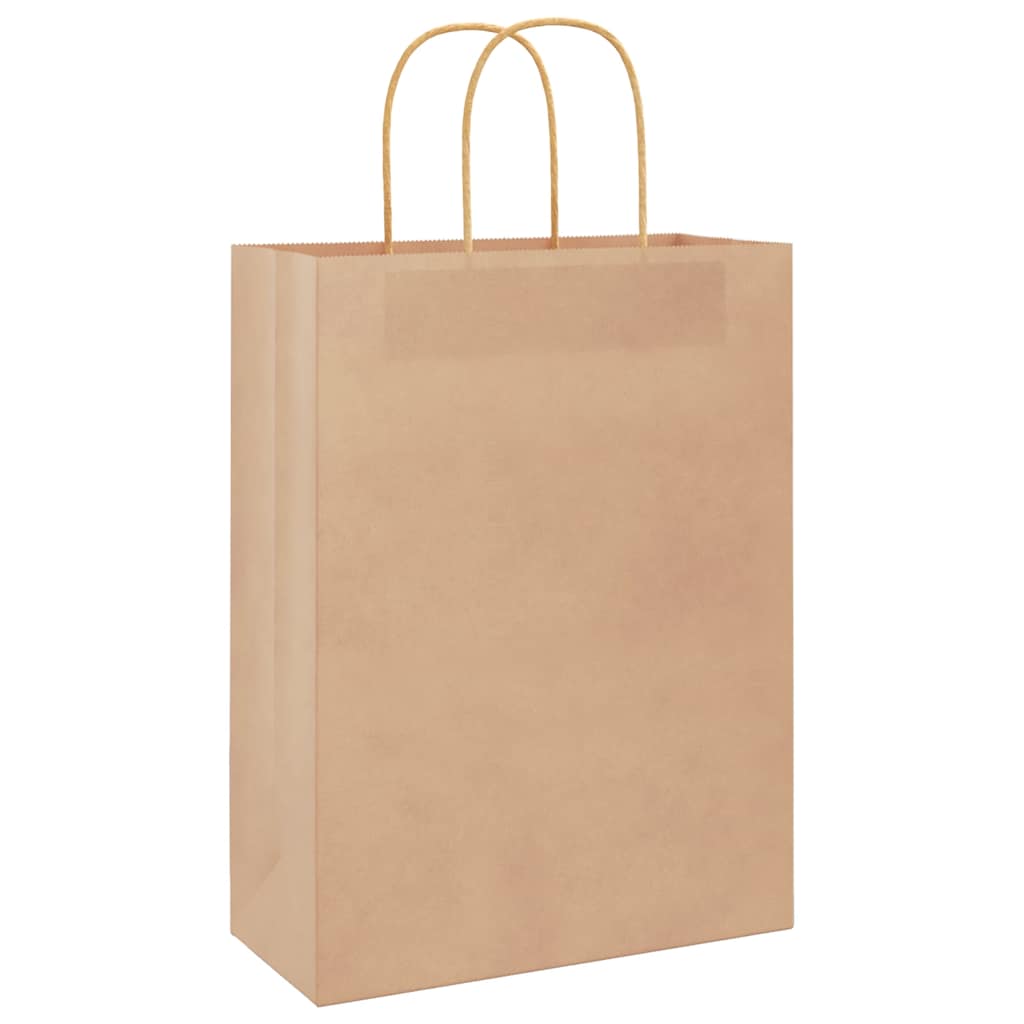 vidaXL Papiertragetaschen 250 Stk. mit Henkeln Braun 26x12x35 cm