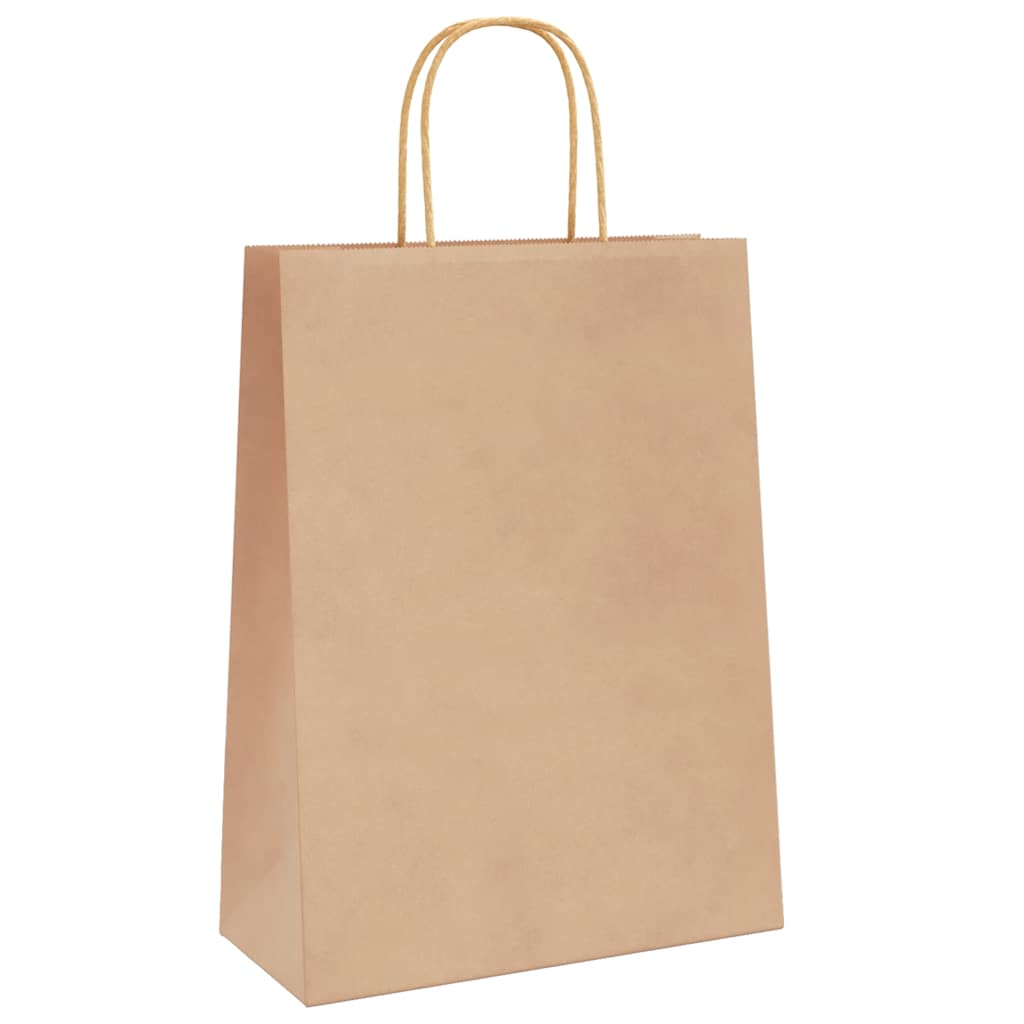vidaXL Papiertragetaschen 250 Stk. mit Henkeln Braun 26x12x35 cm